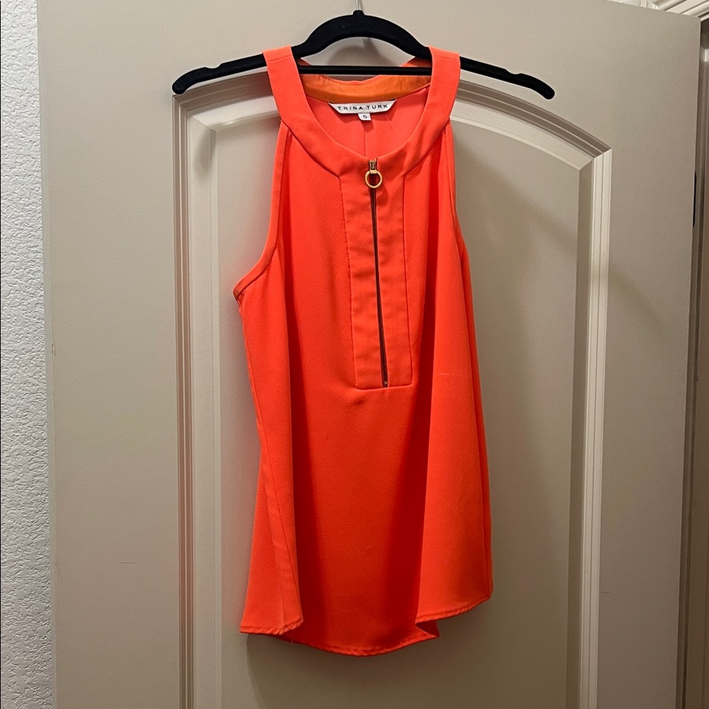 Trina Turk Bold Orange Sleeveless Top